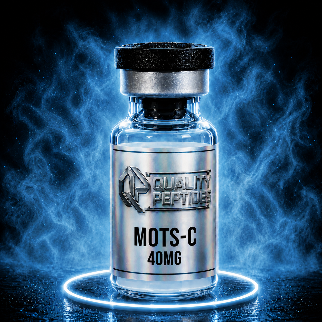 MOTS-C peptide vial 40mg with blue aura